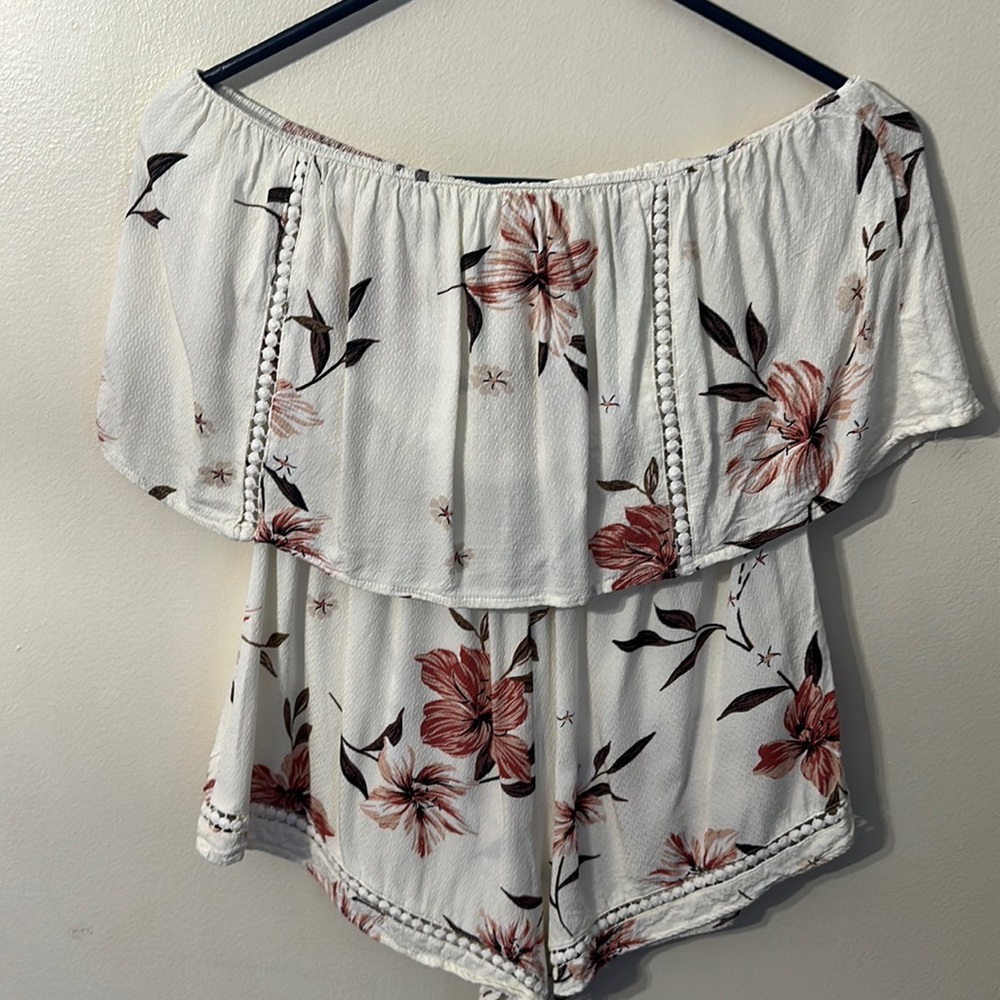 SZ S/P TOBI flower Print Off the Shoulder Romper